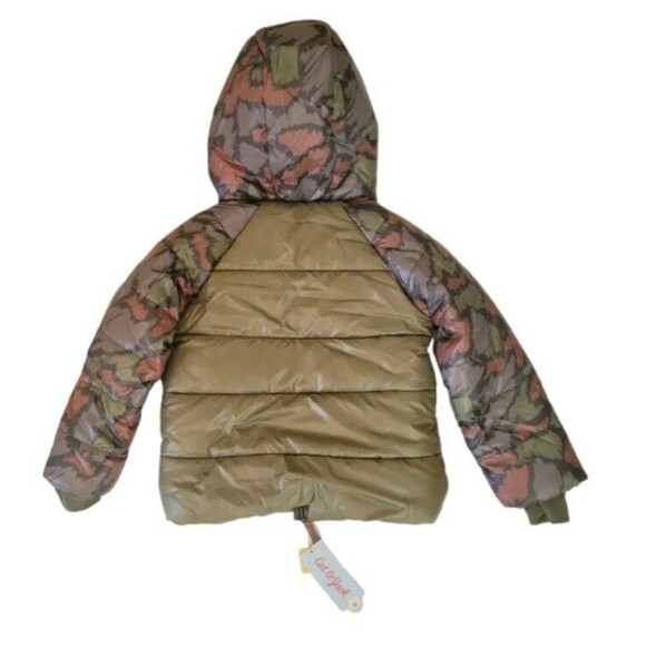 Cat & Jack Camo Toddler Hooded Snow Winter Puffer Lined Jacket 4T New W/tag - Picture 2 of 7